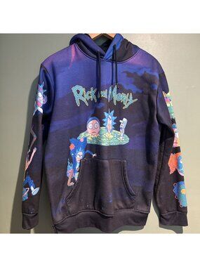 Members Only Rick Morty Pullover Hoodie Men's Size M Adult Swim Graphic Y2K Vtg